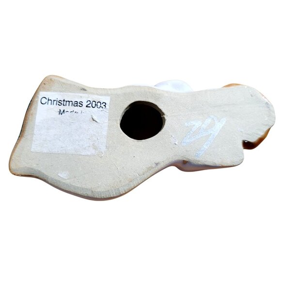 Vintage Porcelain Reclining Angel Figurine Hand Painted Christmas 2003 - Picture 6 of 10